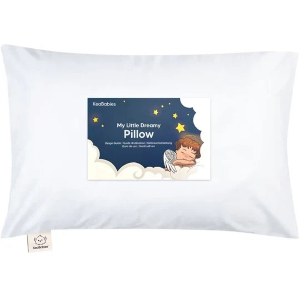 KeaBabies My Little Dreamy Toddler Pillow Organic Cotton White 13x18 Travel Bed